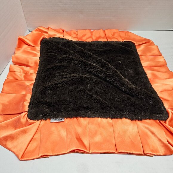 Security Lovey Blanket Camo Camouflage Orange Satin Edge Green Black Razzle Baby - Picture 7 of 8
